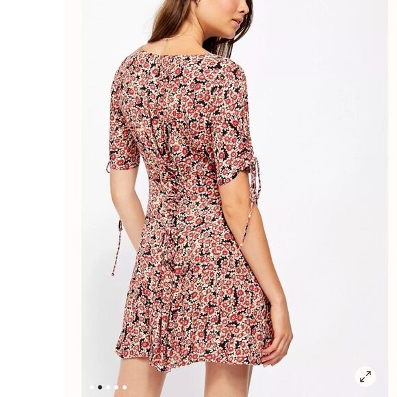 NWT Free People Laced Up Mini Dress in Black Combo - Picture 3 of 4
